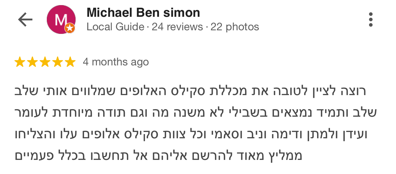 ביקורת תלמיד מכללת סקילס 10